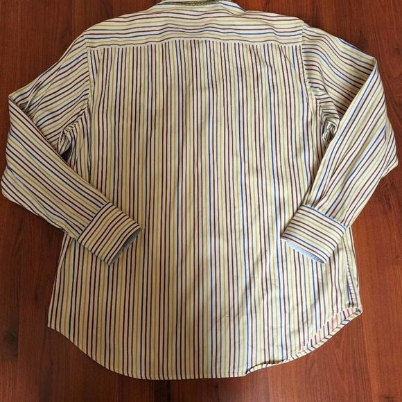 ROBERT GRAHAM COTTON MULTI COLOR STRIPED BUTTON DOWN SIZE MED - Picture 9 of 12